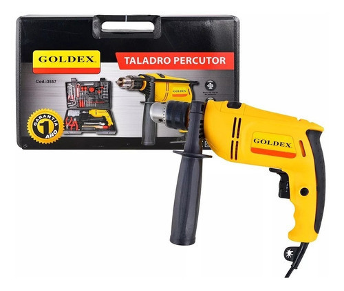 Taladro Percutor 500w Goldex Valija +herramientas+accesorios